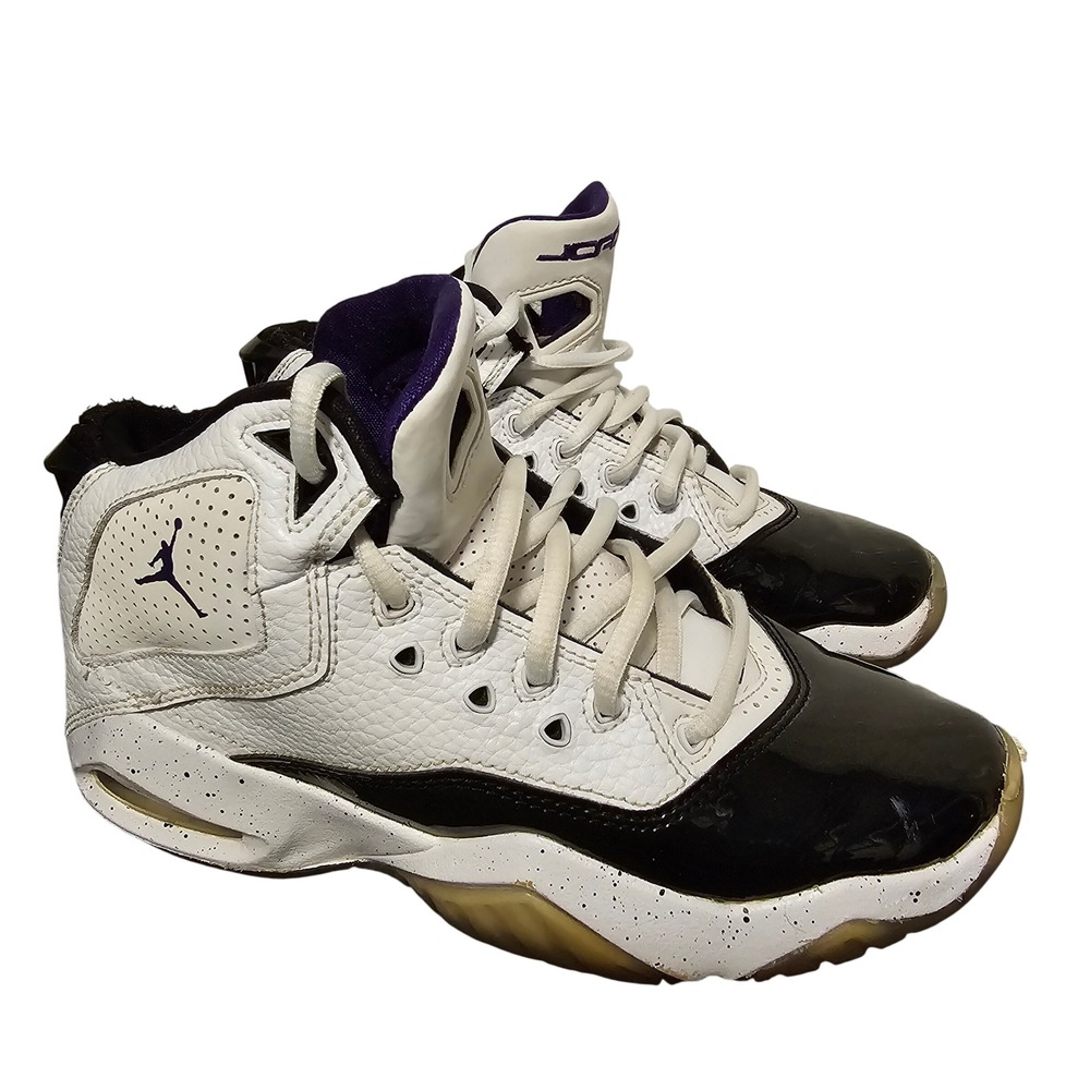 Jordan 6-17-23 White Black Concord Purple Speckled Kids Shoes CK1425-116 Size 4Y